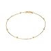 Solid 14K, 18K Gold Bracelets for Women, Real Gold Bead Chain Thin Bracelet, Small, 6.35