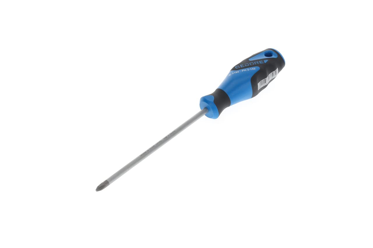 GEDORE Screwdriver Phillips PH2, Screwdriver, 3-component handle, length 260 mm, Tool, 2160 PH 2-150, Steel