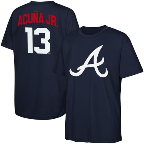 Amazon.com: Ronald Acuna Jr Atlanta Braves Navy #13 Kids Youth 4