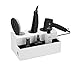JackCubeDesign Hair Dryer Holder Hair Styling Product Care Tool Organizer Bath Supplies Accessories Tray Stand Storage Bathroom Vanity Countertop with 3 Holes (White) - :MK154D