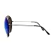 SUPER Oversized Aviator Sunglasses Big Metal Frame Black, Blue Mirror Lens