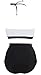 LA PLAGE Women's Colorful High Waist Padded Bathing Suit Size US XX-Large White