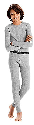 Hanes – Boy’s X-Temp Ultimate Thermal Underwear Set, Heathered Grey 41069-Large