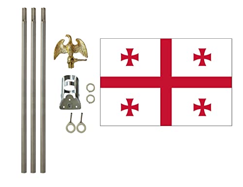 Georgia Republic 3x5 ft Outdoor Flag and Flag Pole