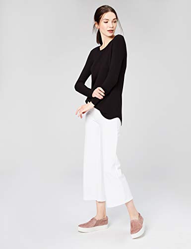 AMAZON ESSENTIALS WOMEN’S SUPERSOFT TERRY REGULAR-FIT LONG-SLEEVE SHIRTTAIL HEM SHIRT (PREVIOUSLY DAILY RITUAL), BLACK, X-LARGE