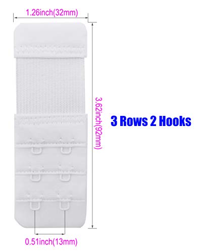 2 Hook Bra Extenders,Stretchy Soft and Comfortable Bra Strap Extender - 4 pcs Pack (White-1)