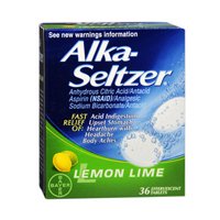 Alka-seltzer Effervescent Tablets Lemon Lime 36 Tablets (Pack of 6)