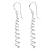 Silverly Women's .925 Sterling Silver Spiral Twist Drop Dangle Earrings