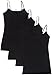 4 Pack Active Basic Women's Basic Tank Tops, Black/Black/Black/Black, M.