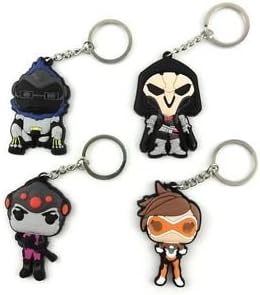OverWatch Keychains 4pc Reaper Tracer Widow Winston Blizzard Over Watch