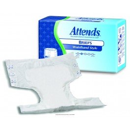Attends® Waistband Style Briefs-Size Medium Waist / Hip 32" - 44" - Pack of 22