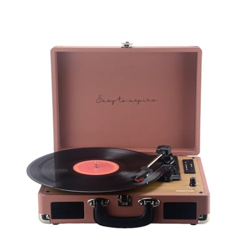 VC400 - Platine Vinyle Vintage - Tourne Disque Vinyle - Lecteur de Musique Via Bluetooth et USB - 2 Haut-parleurs intégrés - Design valisette (Mocha Mousse)