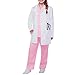 Kids White Lab Coats Suits Dress up Costumes for Scientists or Doctors (Include Coat, Top and Pants) Pink,MC