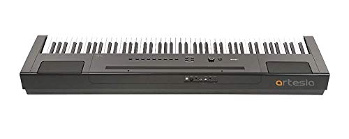Artesia PA-88H 88-Key Weighted Hammer Action Digital Piano with Sustain Pedal and Power Supply, Black
