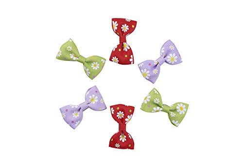 BIG SMILE PAW 6 PCS /3 Pairs Daisy/Winter Theme Dog Hair Clips,Pet Hair Accessories