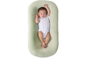 Veayiik Baby Lounger 0-12 Mes, Baby Lounger Pillow for Newborn, Infant Lounger Nest Pillow Soft Breathable Washable (Green)