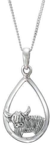Toucan of Scotland Sterling Silver Highland Cow Necklace