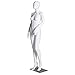 Giantex Female Mannequin Stand Dress Form Full Body Durable Plastic Display Head Turns Dress (White, Style 4)