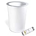 Small Trash Can 10 Liter/2.6 Gallon Hide Garbage Bag, Bath Bedroom Kitchen Wastebasket for Office Home Eco-friendly, Modern Round Garbage Can White Plastic with Drawstring Trash Bags 30 Counts