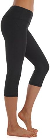 ZEROGSC Women’s Yoga Pants - Workout Running Tummy Control Stretch Power Flex Stylish Long/Capris Leggings (YPW106-Black-Medium)