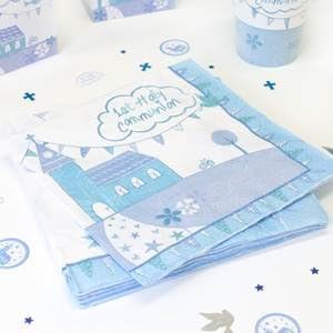 Amscan International 9901888 33cm Communion Church Blue Lincheon Napkins