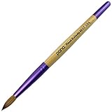 Pana USA Acrylic Nail Brush100% Pure Kolinsky Hair New LIMITED EDITION BEIGE PURPLE Wood Handle with Purple Ferrule Round Shaped Style (Size # 8)