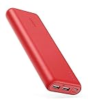 Portable Charger Anker PowerCore 20100mAh - Ultra High Capacity Power Bank with 4.8A Output, External Battery Pack for iPhone, iPad & Samsung Galaxy & More (Red)