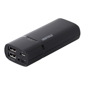 iBUFFALO モバイルバッテリー 5200mAhタイプ ブラック BSMPB04BK