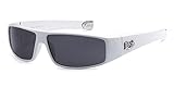 LOCS Original Gangster Shades Mens Flat Top Rectangular Sunglasses - White