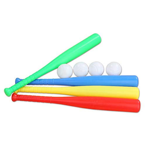 image for LIOOBO 4 Sets Plastic Baseball Bat Kit with Baseball Toy for Kids Chil