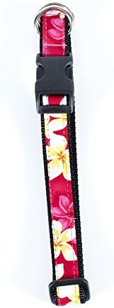 Maui Dog Wear, Dog Collars (Small, Pink Plumeria)