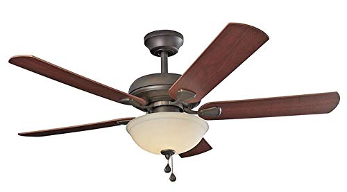 Energy Efficient 52 Inch LED Ceiling Fan with Nutmeg Espresso Blades and White Glass Light Bowl Energy Efficient 52 Inch LED Ceiling Fan with Nutmeg Espresso Blades and White Glass Light Bowl