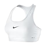 NIKE Women's Victory Compression Sports Bra, White/Black, Small