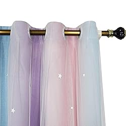 ZJXSNEH Gradient Double-Layered Drapes Blackout