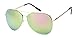 Tantino Classic Teardrop Aviator Mirror Lens Sunglasses (Pink, UV400)