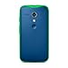 Motorola Grip Shell for Moto G - Retail Packaging - Royal Blue + Green TPU