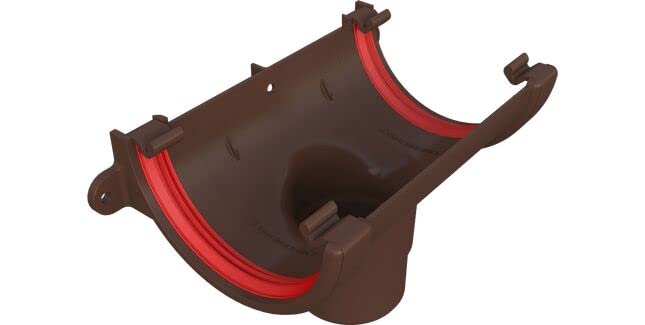 Freeflow FRR605LB Brown 112mm Half Round Gutter Running Outlet
