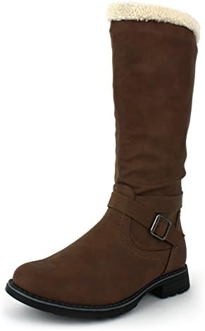 Platino New Older Girls/Childrens Brown Fashion Boots with Faux Fur Lining. - Brown - UK Sizes 1-13