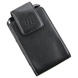Leather Vertical Pouch Case w/ Swivel Belt Clip (OEM) for BlackBerry Bold 9650 (Black)