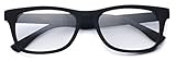 Small Square Wayfarer Nerd Glasses Thin Frame Clear Lens Optical Quality - Black Frame
