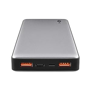 Goobay 59819 Powerbank 15000 mAh met Quickcharge QC 3.0 externe accu, 2 x USB plus USB-C slank design in aluminium…