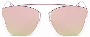 Mirrored Flat Lenses Metal Frame Unisex Sunglasses Madison Eyewear (Rose, Rose Mirror)