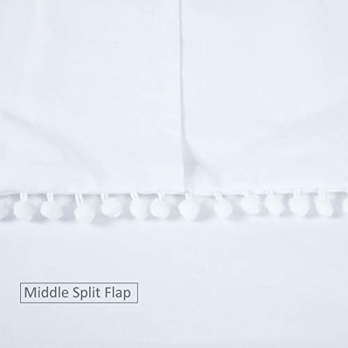 image for YINFUNG Pom Fringe Pillow Shams King White Pompoms Pillowcases Set of 