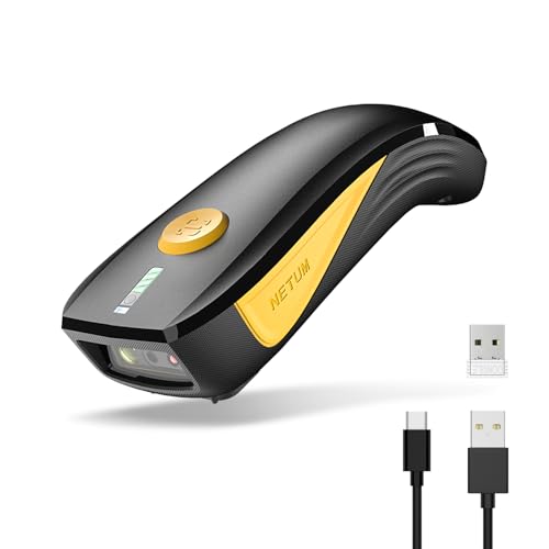 NETUM CS7501 QR Code Scanner - Upgraded Bluetooth Barcode Scanner, Mini Portable 1D and 2D Barcode Reader for Inventory Management, Wireless Imaging Scanner