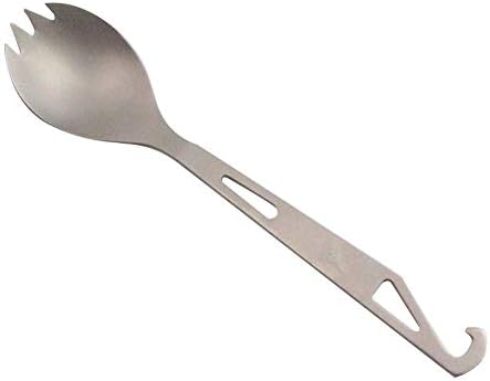Spork Outdoor Outdoor Fork Spoon Travel Functional Eating Pure Titanium Made Camping Eating Spork Full Sandblasting