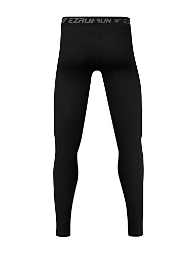 image for EZRUN Youth Boys Compression Pants Thermal Baselayer Sports Soccer Bas