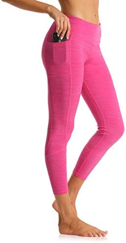 Rocorose Women's High Waist Yoga Shorts - Tummy Control 4-Way Stretch Workout Running Shorts With Side Pockets