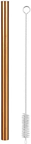 Reusable Stainless Steel Drinking Metal Straw Boba Bubble Tea Smoothie Straws Bent Straight Colorful Tubes Eco Friendly with Bag Barkitchen3232