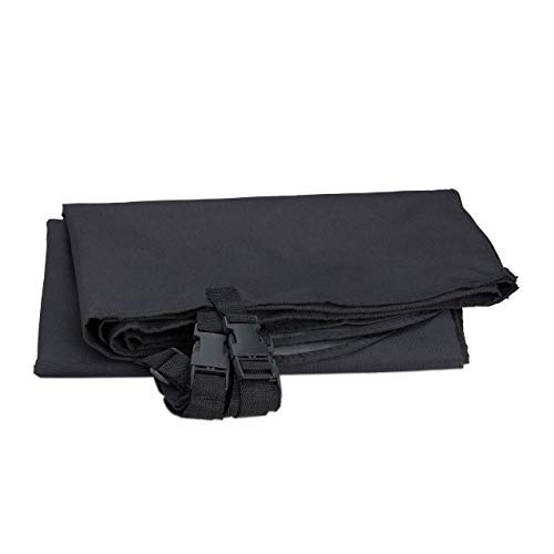 Relaxdays Dog Car Seat Blanket, 4 Headrest Straps, Protective Cover for Back Seat, HWD 136 x 142 cm, Black