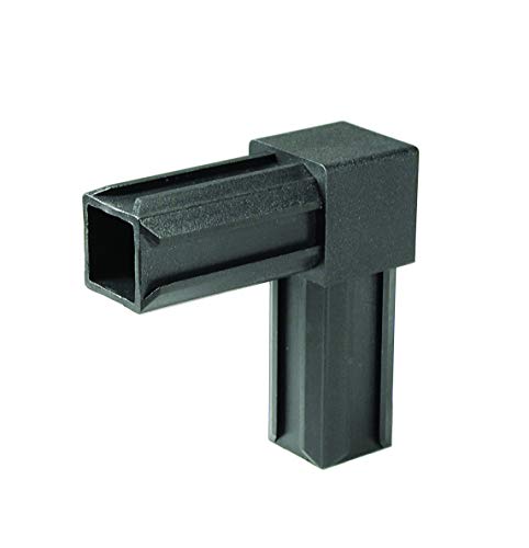 Alberts 859916 XD Pipe Connector | 90° | Plastic, Black | 30 x 30 x 2.0 mm | Set of 10